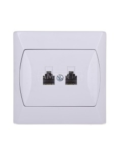 AKCENT Gniazdo telefoniczne podwójne RJ11 niezależne białe GPT-2AN/00