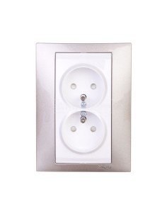 Unica Plus Gniazdo podwójne terra manganowa z/u 16A IP20 MGU63.069.824