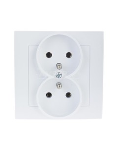 AS Gniazdo podwójne z/u białe GP-2GZ/00 2