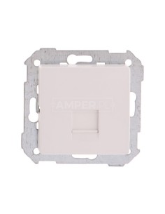 Simon 82 Pokrywa gniazda komputerowego pojedynczego RJ45 płaska z adapterem o przesłoną biała 82005-30 2