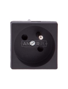 Simon Connect Gniazdo K45 pojedyncze z/u 16A IP20 szary grafit K02/14 2