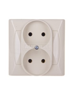 AKCENT Gniazdo podwójne b/u beżowe GP-2A/01