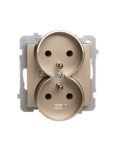 SONATA Gniazdo podwójne z/u szampański złoty GP-2RRZ/m/39