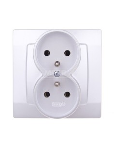 KARO Gniazdo podwójne z/u srebrny perłowy GP-2SZ/43