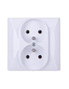 AKCENT Gniazdo podwójne z/u białe GP-2AZ/00