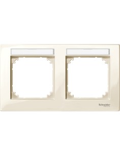 Merten, Ramka M-Plan z polem opisowym podwójna pozioma kremowy Merten MTN514244 Schneider 2