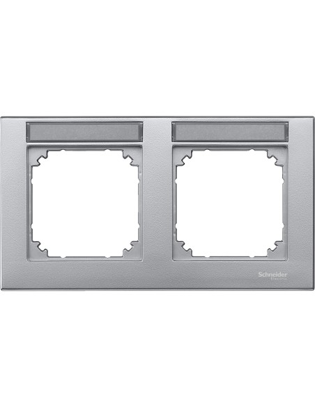 Merten, Ramka M-Plan z polem opisowym podwójna pozioma aluminiowy Merten MTN472260 Schneider