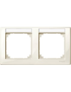 Merten, Ramka M-Smart z polem opisowym podwójna pozioma kremowy Merten MTN471244 Schneider 2