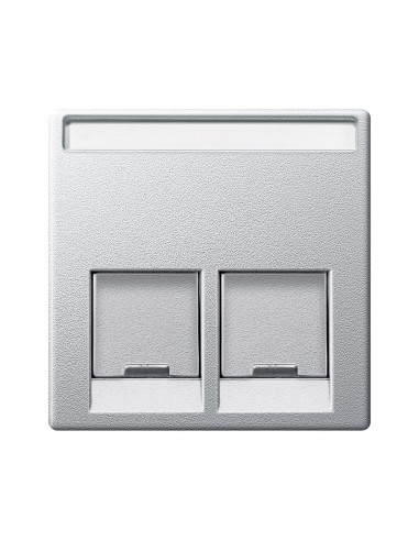 Płytka centralna podwójna do złącza RJ45 Schneider Electric, aluminium, system M Merten MTN466560 Schneider
