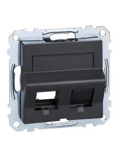 Nachylone wyjście podwójne p.opis. i osłoną p/kurz. do gn. RJ45, antracyt, Sys M Merten MTN4568-0414 Schneider 2