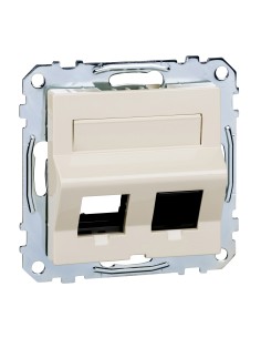 Nachylone wyjście podwójne p.opis. i osłoną p/kurz. do gniazda RJ45, K, P, Sys M Merten MTN4568-0344 Schneider 2