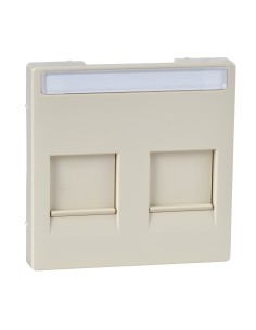 Płytka centr. podwójn. gniazda moduł. p.opis. i osłoną p/kurz., K, P, Sys M Merten MTN4564-0344 Schneider 2