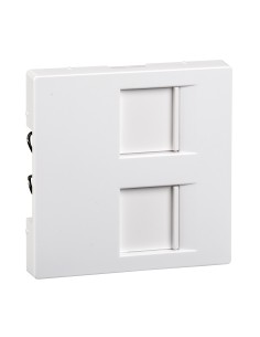 Płytka centr. podwójn. gniazda modułowego z osłoną przeciwkurzową, B.A, P, Sys M Merten MTN4562-0325 Schneider 2