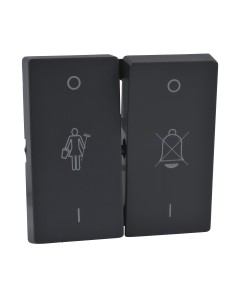 Merten, Klawisz System M podwójny z symbolami dzwonka i sprzątania antracytowy Merten MTN435614 Schneider 2