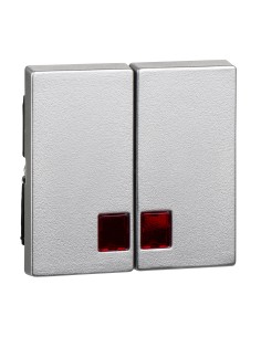 Merten, Klawisz System M podwójny duże okienko czerwone aluminiowy Merten MTN3456-0460 Schneider 2