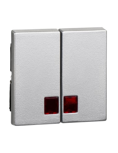 Merten, Klawisz System M podwójny duże okienko czerwone aluminiowy Merten MTN3456-0460 Schneider