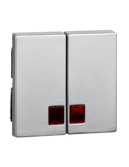 Merten, Klawisz System M podwójny duże okienko czerwone aluminiowy Merten MTN3456-0460 Schneider