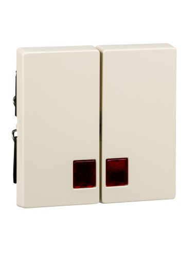 Merten, Klawisz System M podwójny duże okienko czerwone kremowy Merten MTN3456-0344 Schneider