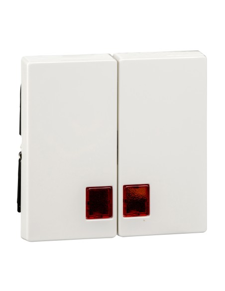 Merten, Klawisz System M podwójny duże okienko czerwone biały polarny Merten MTN3456-0319 Schneider