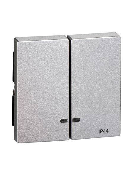 Merten, Klawisz System M podwójny IP44 z okienkiem sygnalizacyjnym aluminiowy Merten MTN3424-0460 Schneider