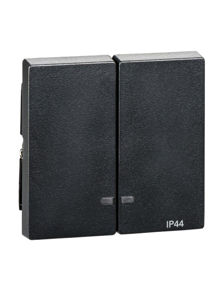 Merten, Klawisz System M podwójny IP44 z okienkiem sygnalizacyjnym antracytowy Merten MTN3424-0414 Schneider