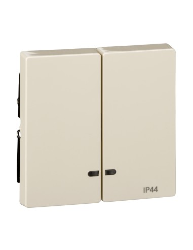 Merten, Klawisz System M podwójny IP44 z okienkiem sygnalizacyjnym kremowy Merten MTN3424-0344 Schneider