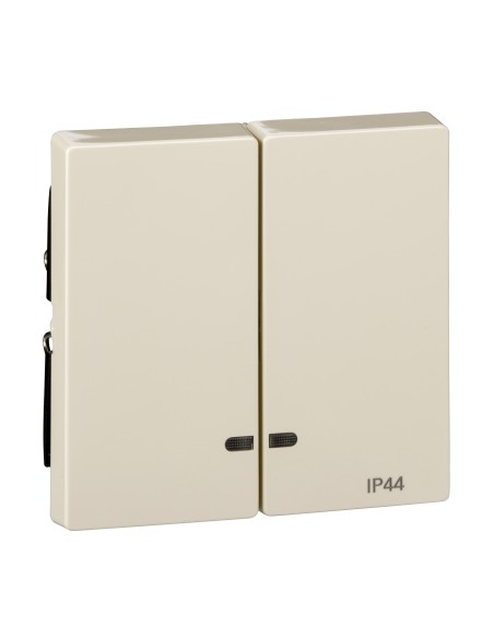 Merten, Klawisz System M podwójny IP44 z okienkiem sygnalizacyjnym kremowy Merten MTN3424-0344 Schneider
