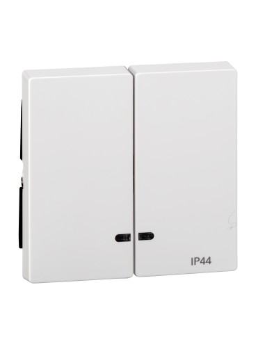 Merten, Klawisz System M podwójny IP44 z okienkiem sygnalizacyjnym biały active Merten MTN3424-0325 Schneider