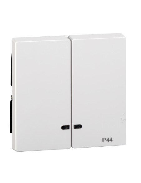 Merten, Klawisz System M podwójny IP44 z okienkiem sygnalizacyjnym biały active Merten MTN3424-0325 Schneider
