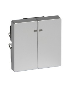 Merten, Klawisz System M podwójny z okienkiem sygnalizacyjnym aluminiowy Merten MTN3420-0460 Schneider 2