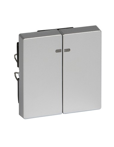 Merten, Klawisz System M podwójny z okienkiem sygnalizacyjnym aluminiowy Merten MTN3420-0460 Schneider