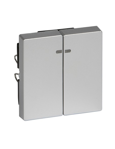 Merten, Klawisz System M podwójny z okienkiem sygnalizacyjnym aluminiowy Merten MTN3420-0460 Schneider