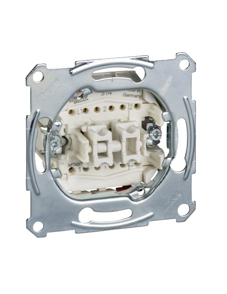 Mechanizm przycisku podwójn. schod. 1-bieg., p/t, 10A, AC 250 V, b.śrub. Merten MTN3159-0000 Schneider