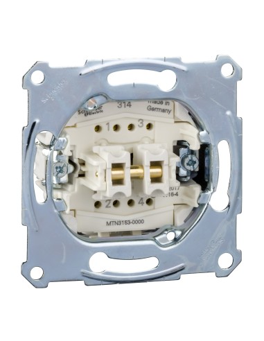 Mechanizm przycisku podwójn. zwierno-rozwier. 1-bieg., 10A, AC 250 V, b.śrub. Merten MTN3153-0000 Schneider