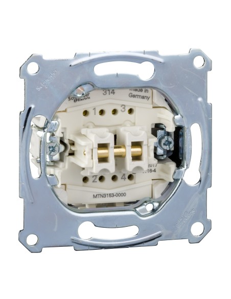 Mechanizm przycisku podwójn. zwierno-rozwier. 1-bieg., 10A, AC 250 V, b.śrub. Merten MTN3153-0000 Schneider