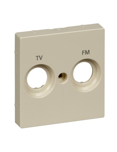Płytka centralna oznaczona FM+TV do gniazd antenowych, kremowy, połysk, system M Merten MTN299944 Schneider