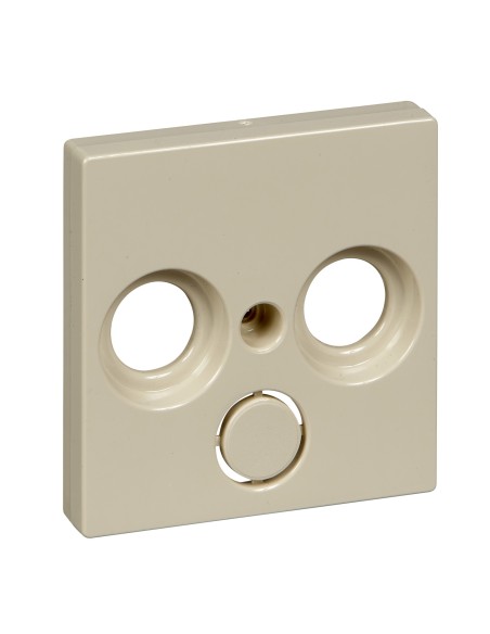 Merten, Płytka centralna System M gniazda telewizyjnego gładka 3 otwory kremowy Merten MTN296744 Schneider