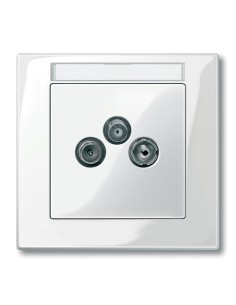 Płytka centralna gniazd antenowych, 2/3 otwory, biel polarna, połysk, system M Merten MTN296719 Schneider 2