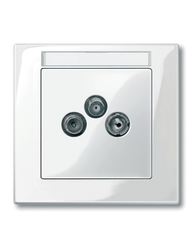 Płytka centralna gniazd antenowych, 2/3 otwory, biel polarna, połysk, system M Merten MTN296719 Schneider