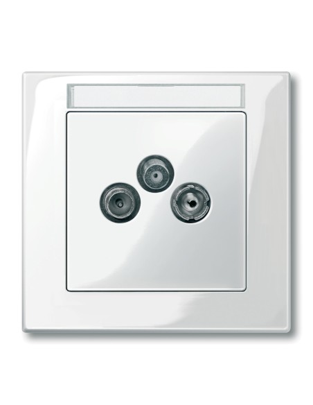 Płytka centralna gniazd antenowych, 2/3 otwory, biel polarna, połysk, system M Merten MTN296719 Schneider