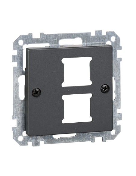 Płytka centralna mechanizmu gniazda RJ11/RJ45, podwójna, antracyt, system M Merten MTN291214 Schneider