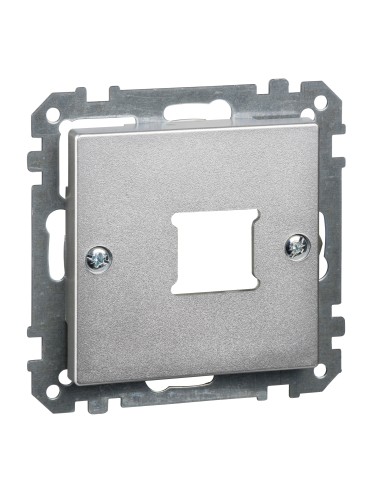 Płytka centralna mechanizmu gniazda RJ11/RJ45, pojedyncza, aluminium, system M Merten MTN291160 Schneider