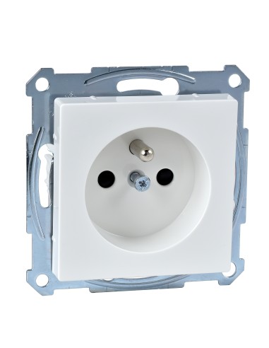 Gniazdo wtykowe z uziemieniem i przesłoną, zaciski śrub., B.P, P, Sys M Merten MTN2600-0319 Schneider