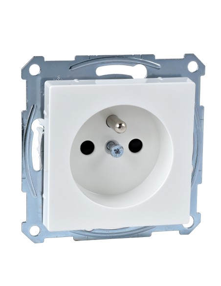 Gniazdo wtykowe z uziemieniem i przesłoną, zaciski śrub., B.P, P, Sys M Merten MTN2600-0319 Schneider