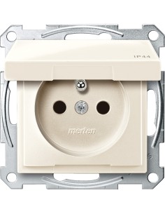 Gniazdo wtykowe z uziemieniem i klapką, IP44, z przesłoną, b.śrub., K, P, Sys M Merten MTN2514-0344 Schneider 2