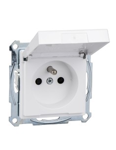 Gniazdo wtykowe z uziemieniem i klapką, z przesłoną, b.śrub., B.A, P, Sys M Merten MTN2510-0325 Schneider 2