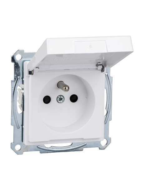 Gniazdo wtykowe z uziemieniem i klapką, z przesłoną, b.śrub., B.A, P, Sys M Merten MTN2510-0325 Schneider