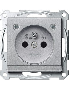 Gniazdo wtyk. z uziem., z sygn. i LED, przesł. b.śrub., alu, Sys M Merten MTN2504-0460 Schneider 2