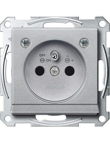 Gniazdo wtyk. z uziem., z sygn. i LED, przesł. b.śrub., alu, Sys M Merten MTN2504-0460 Schneider