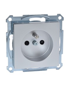 Gniazdo wtykowe z uziemieniem i przesłoną, b.śrub., alu, Sys M Merten MTN2500-0460 Schneider 2